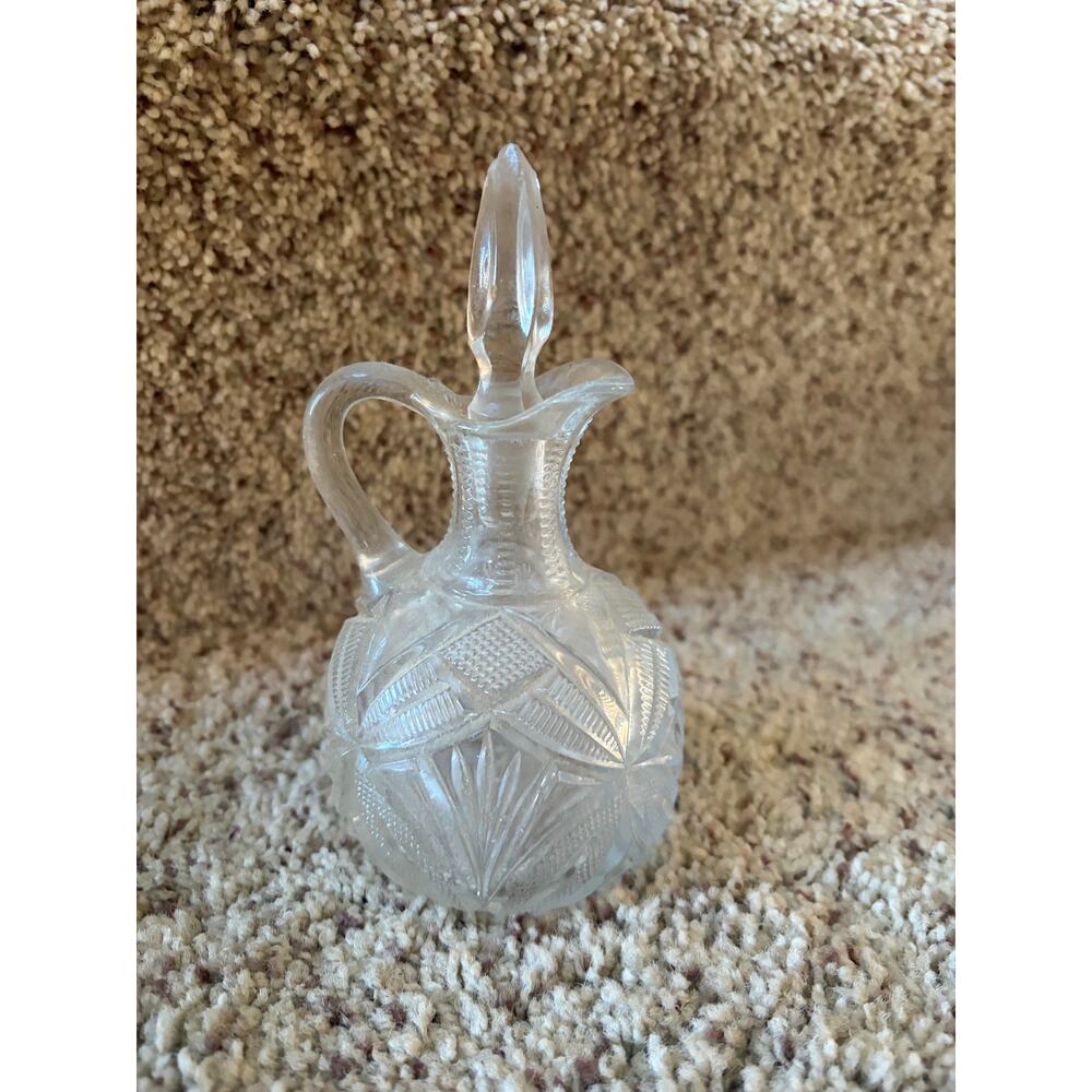 Vintage Glass pour bottle with stopper